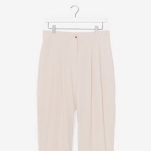 Pleated tailored pants beige